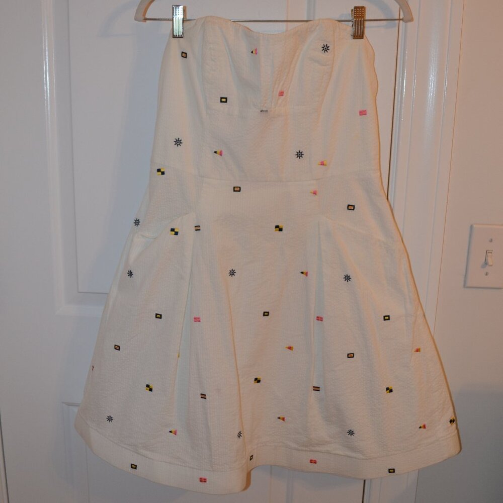 Lilly Pulitzer Strapless Dress in White with Multicolor Accents